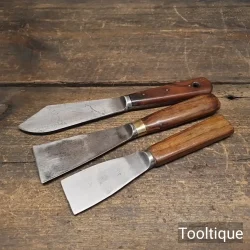 Vintage Glaziers Set of 3 No: Filler Knives - Refurbished Ready To Use