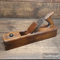Vintage 14” Beechwood Jack Plane Ebony Strike Button - Fully Refurbished