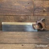 Very Rare Antique 19th C Firmer & Mason of Guildford 14” Brass Back Bench Saw
