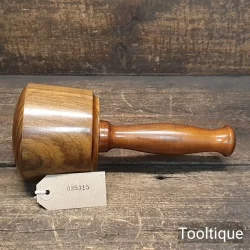 Bespoke Hand Wood-Turned Reclaimed Old Lignum Vitae Mallet - Yew Handle