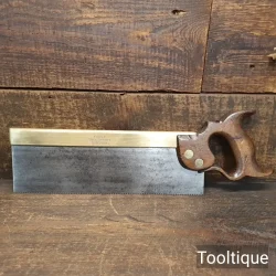 Antique c1900 Frost Norwich 12” Brass Back Cross Cut Bench Saw - Refurbished