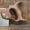 Antique c1900 Frost Norwich 12” Brass Back Cross Cut Bench Saw - Refurbished