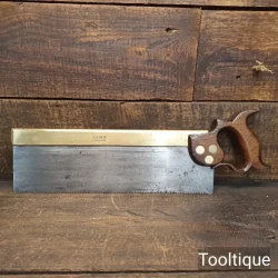 Scarce Antique c1855-66 George Henry Buck 14” Brass Back Bench Hand Saw - Sharpened