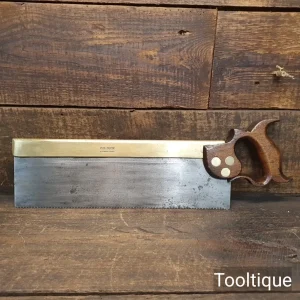 Scarce Antique c1855-66 George Henry Buck 14” Brass Back Bench Hand Saw - Sharpened