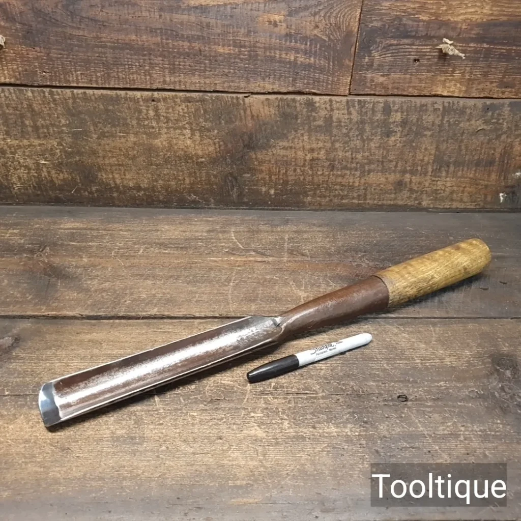Antique 1 ½” Shipwrights Hand Forged Cast Steel Socket Gouge Chisel -Sharpened
