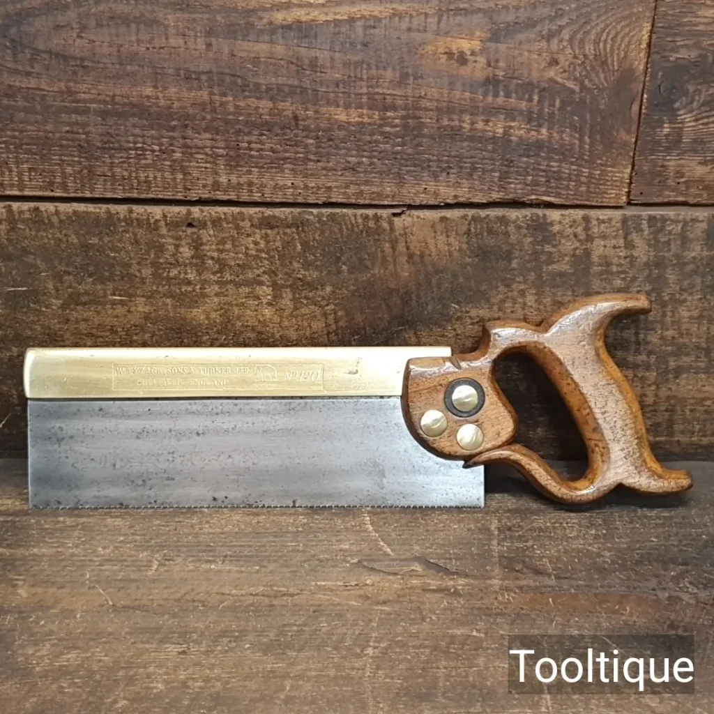 Vintage 10” Tyzack Turner Brass Back Tenon Saw 15 TPI - Fully Refurbished