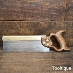 Vintage 10” Tyzack Turner Brass Back Tenon Saw 15 TPI - Fully Refurbished