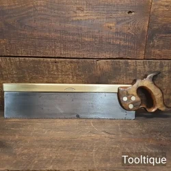Antique 14” Drabble & Sanderson Brass Back Cross Cut Bench Saw 11 TPI - Fully Refurbished