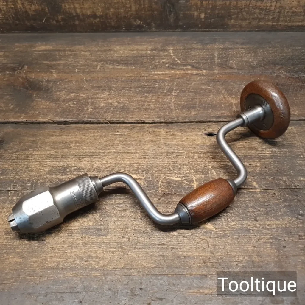 Vintage J.A Chapman Carpenters Auger Bit Brace 5” Swing - Refurbished