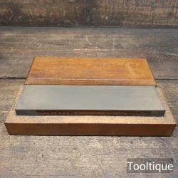 Vintage 8” x 2” Norton India Medium Grit Oil Stone Boxed - Good Condition