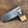 Vintage 4 ¼” Carpenters Ebony Boxwood & Brass Square - Refurbished