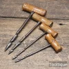 4 No: Vintage Carpenters Gimlets of Different Sizes - Good Condition