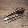 3 No: Vintage 1/2” + 3/8” + 1/4” Good Quality Old Cold Chisels - Refurbished