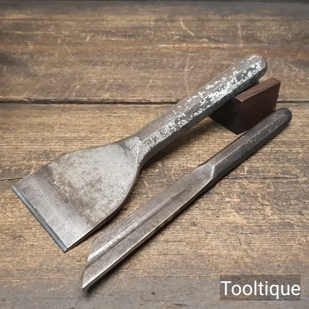 Vintage Bricklayers Old Sheffield Bolster and Plugging Chisel - Refurbished