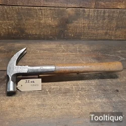 Antique 28 oz Carpenter's Strapped Claw Hammer Ashwood Handle - Refurbished