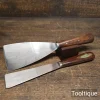 2 No: Vintage Rosewood Handled Filler Knives 2 ½” + 1 ½” - Refurbished
