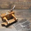 Antique John Moseley & Sons Beechwood Plough Plane 8 Irons - Refurbished