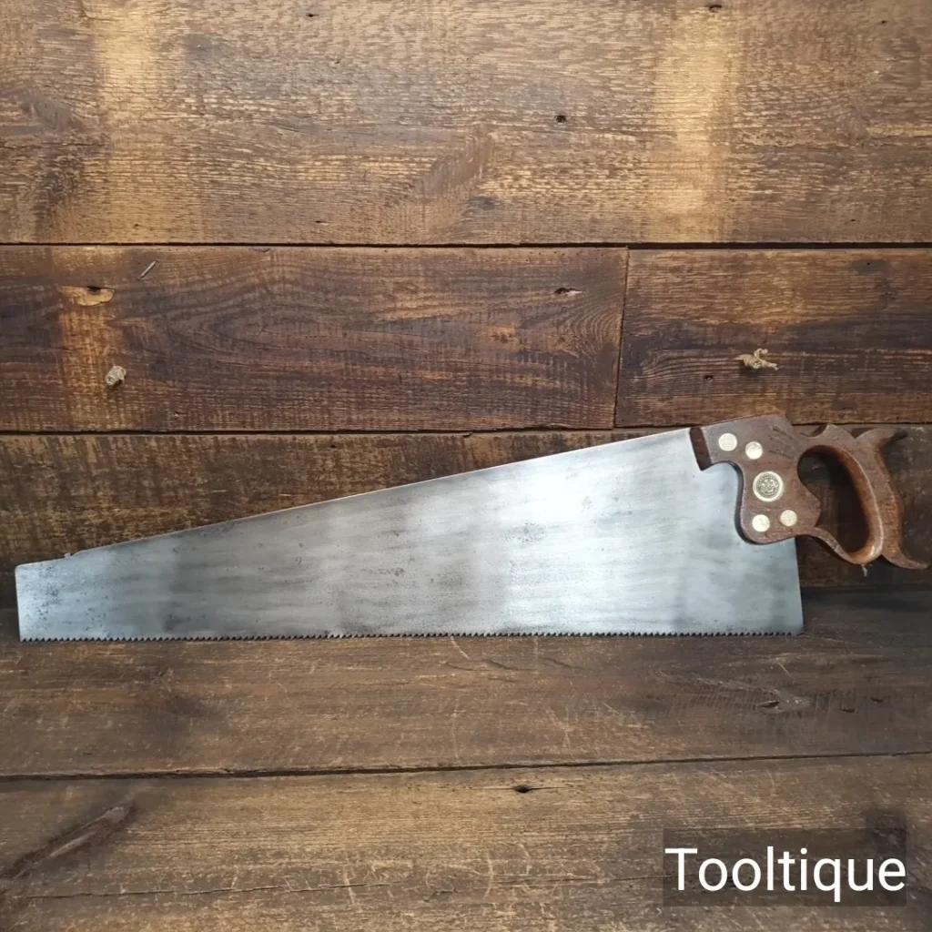 Antique c1900 English 25 ½” Warranted Superior Rip Hand Saw 5 TPI - Refurbished