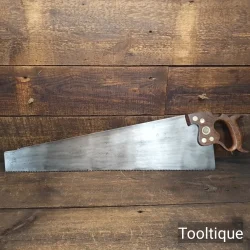 Antique c1900 English 25 ½” Warranted Superior Rip Hand Saw 5 TPI - Refurbished
