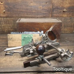 Antique Boxed Stanley USA Floral Design No: 45 Plough Plane - Refurbished