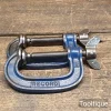 2 No: Vintage Record England 2" Fine Thread G. Clamps - Refurbished