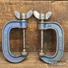 2 No: Vintage Record England 2" Fine Thread G. Clamps - Refurbished