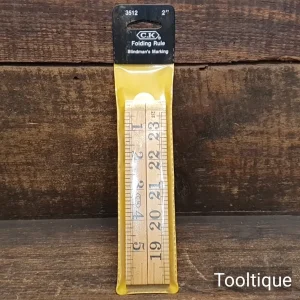 CK Germany Hardwood & Brass 2ft Folding Rule in Original Packaging CK Germany Hardwood & Brass 2ft Folding Rule in Original Packaging