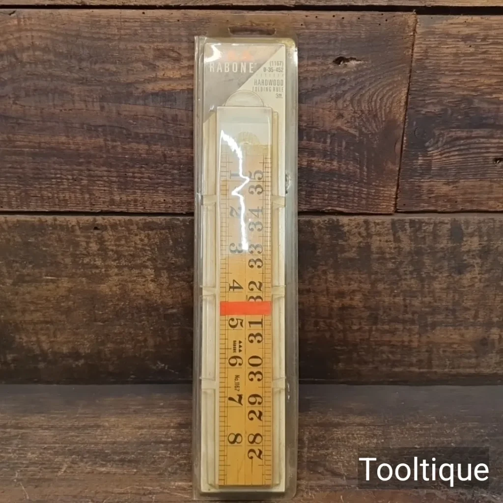 Rabone No: 1167 Hardwood & Brass 3ft Folding Rule in Original Packaging
