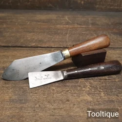 Vintage Glaziers Putty Filler & Dressing Knives Rosewood Mahogany Handles