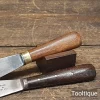 Vintage Glaziers Putty Filler & Dressing Knives Rosewood Mahogany Handles