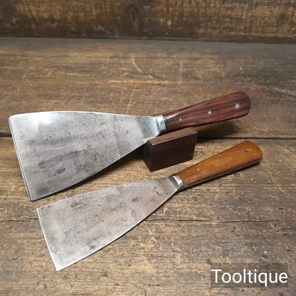 2 Vintage English Rosewood & Mahogany Handled Filler Knives - Refurbished
