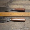 2 Vintage English Rosewood & Mahogany Handled Filler Knives - Refurbished