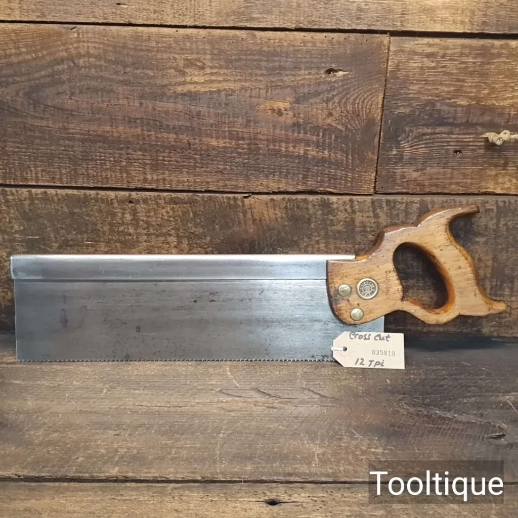Vintage 14” Henry Disston USA Steel Back 12 TPI Cross Cut Bench Saw - Fully Refurbished
