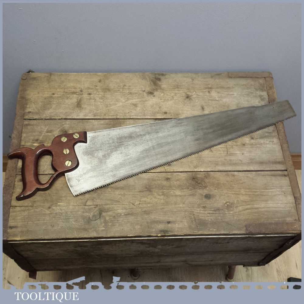 Antique John Cockerill Sheffield Crosscut Handsaw Good Old Carpenters