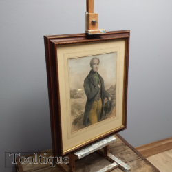 Vintage Lithograph Of A Charismatic Gentleman by Charles Louis Baugniet (1814 –1886)