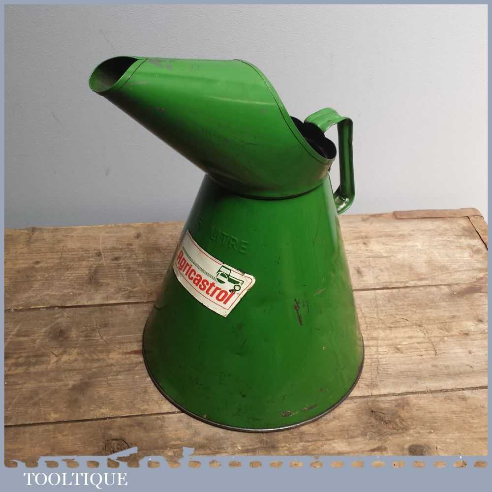 Large Vintage Agricastrol 5 Litre Oil Can Pourer – Good Collectable Old Item