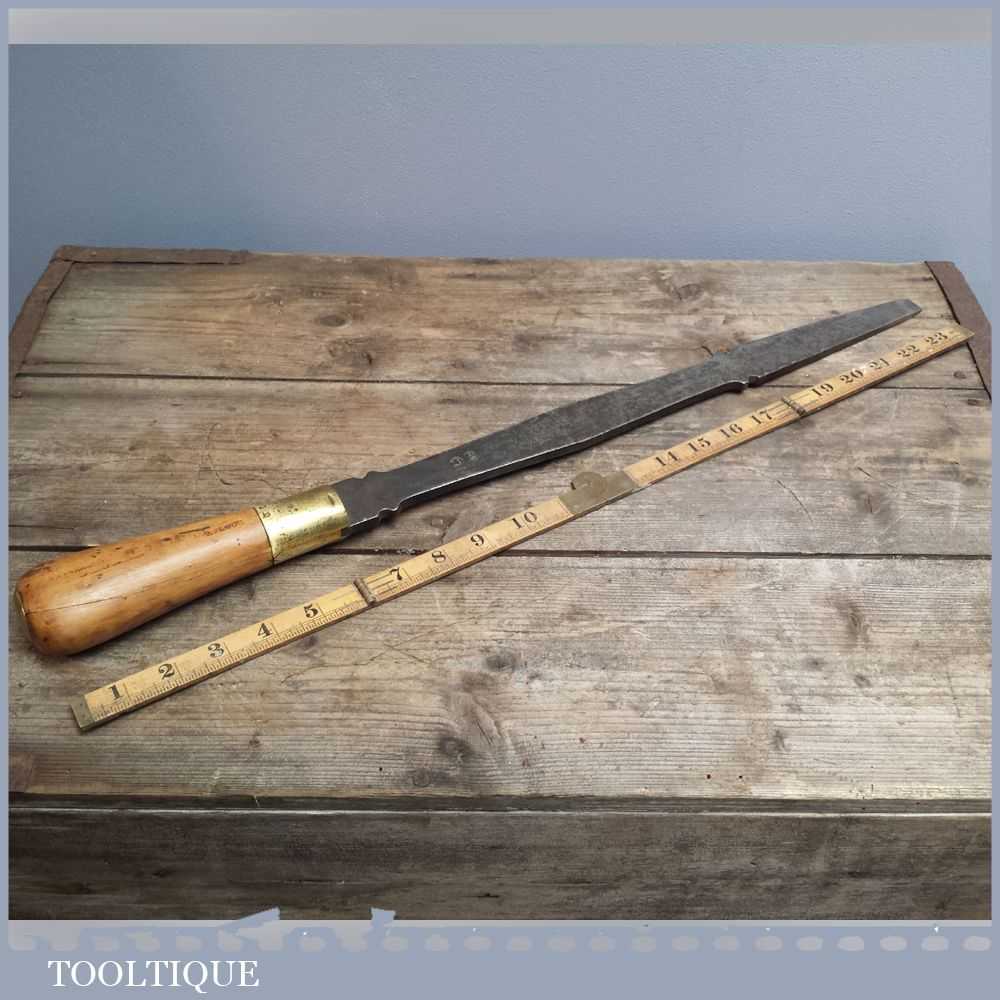 Massive Early 24″ Blacksmiths Made Turn Screw Screwdriver – Boxwood & Brass