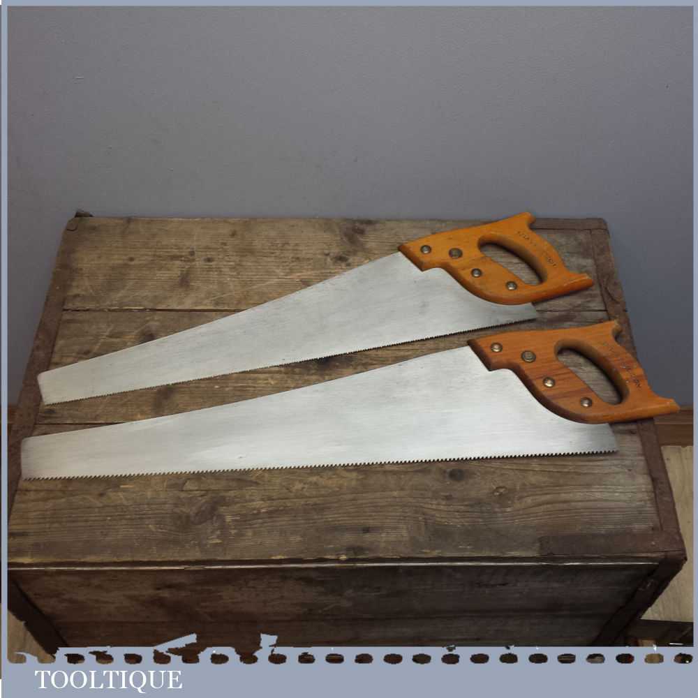 Pair of Spear and Jackson Saws – 6 tpi & 9 tpi – Lightly Used Woodworking Tools
