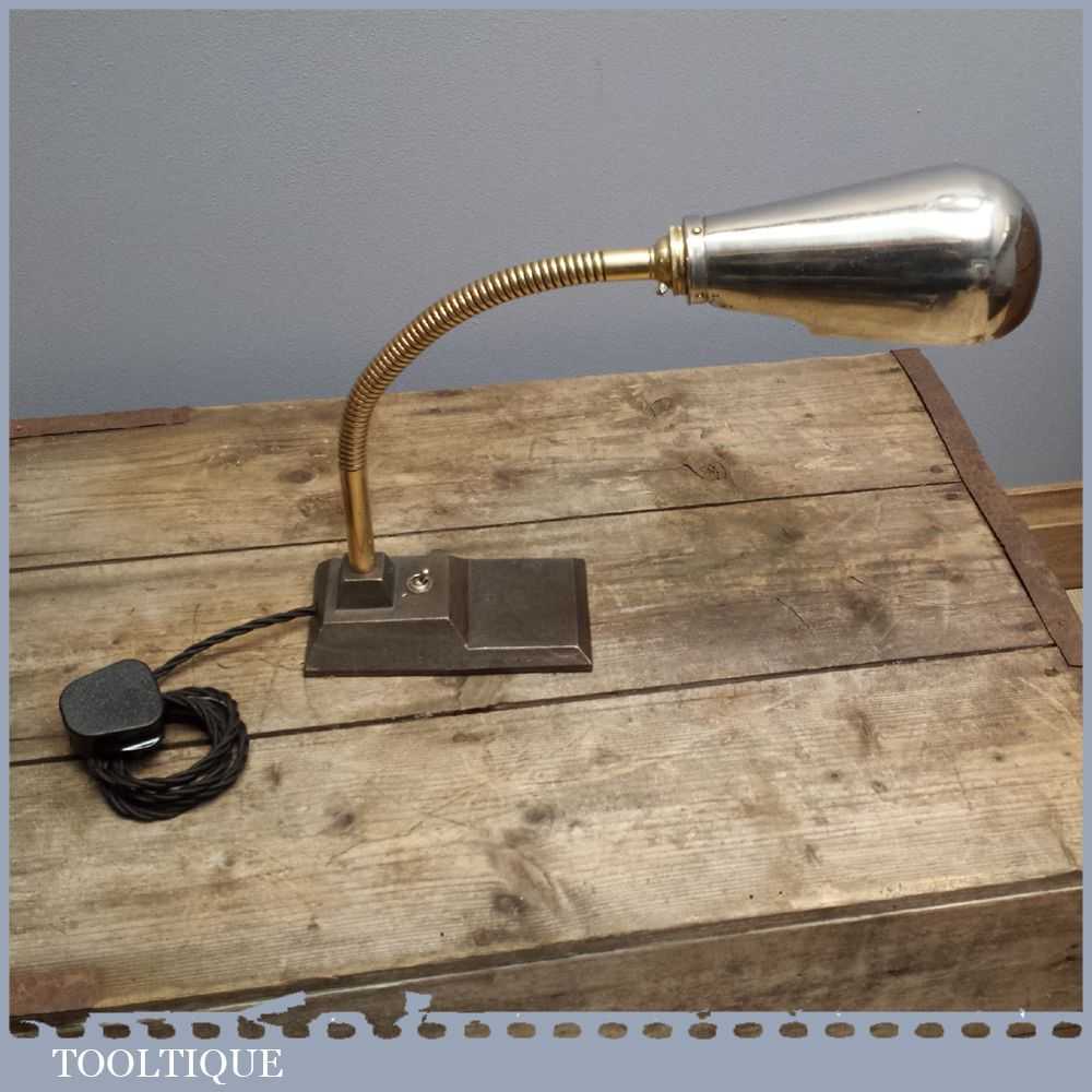 Rare Art Deco Vintage Industrial Goose Neck Desk Lamp – Anglepoise Alternative