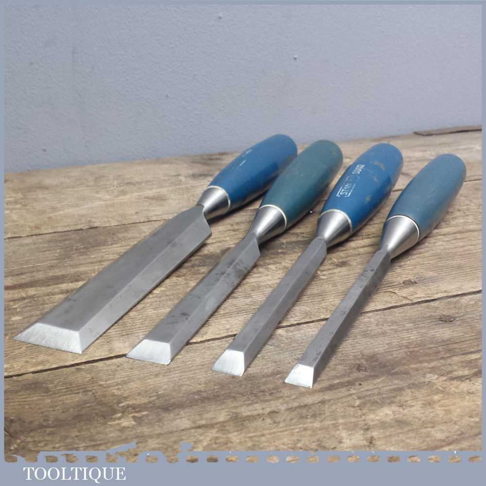 Set of 4 Stanley 5002 Beveled Edge Chisels
