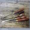 Set Of 4 No: Vintage Marples Wood Carving Chisels - Sharpened Honed