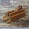 Vintage Beech Wood Brass Adjustable Stop Chamfer Plane - Excellent Condition