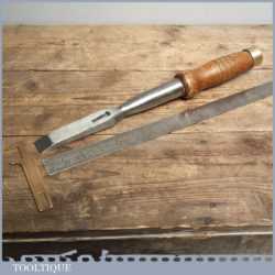 Vintage Forged Steel 1" Wide Mortice Socket Framing Chisel By Sorby