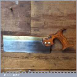 Vintage No: 34 Robert Sorby 10” Brass Back Tenon Saw 12 TPI - Sharpened