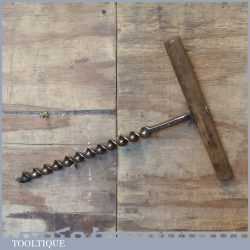 Vintage Wm Ridgeway 1” Timber Framing Auger Bit - Good Condition