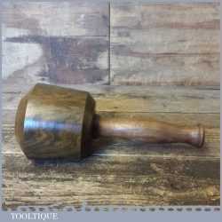 Handmade Old Lignum Wood Carving Mallet Walnut Handle - Ebony Wedge
