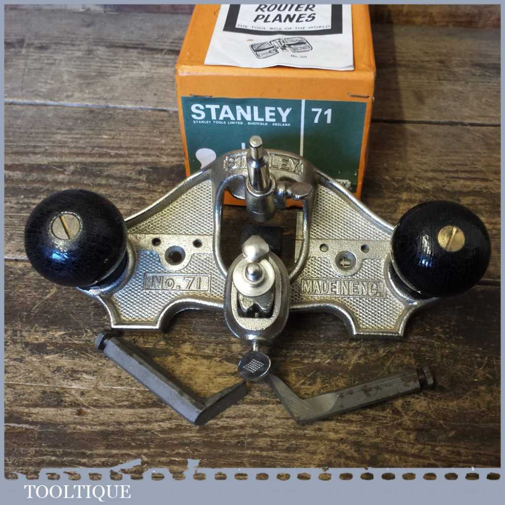 Vintage Near Mint Boxed Stanley England No 71 Hand Router Plane