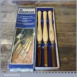 Vintage Unused Boxed Set 3 No: Marples No: M1005 Wood Turning Chisel Tools