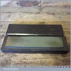 Vintage 10” x 2” Natural Oil Stone In Wooden Box - Good Condition