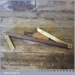 Vintage 12” Boat Builders Shipwrights Rosewood Brass Double Folding Bevel